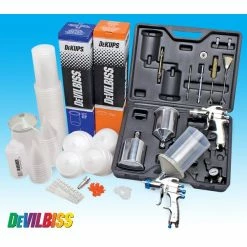 Wholesale 👏 Devilbiss Spray Paint 2 Gun Kit & DeKups System 😍